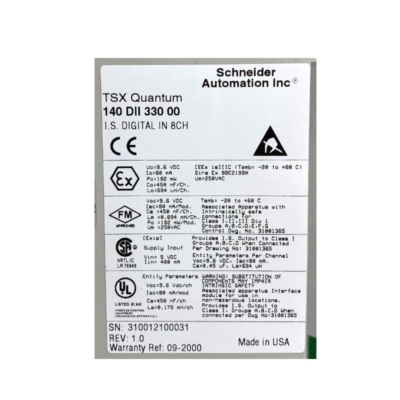 Schneider 140DII33000C Intrinsically Safe Current Input Module 100% New
