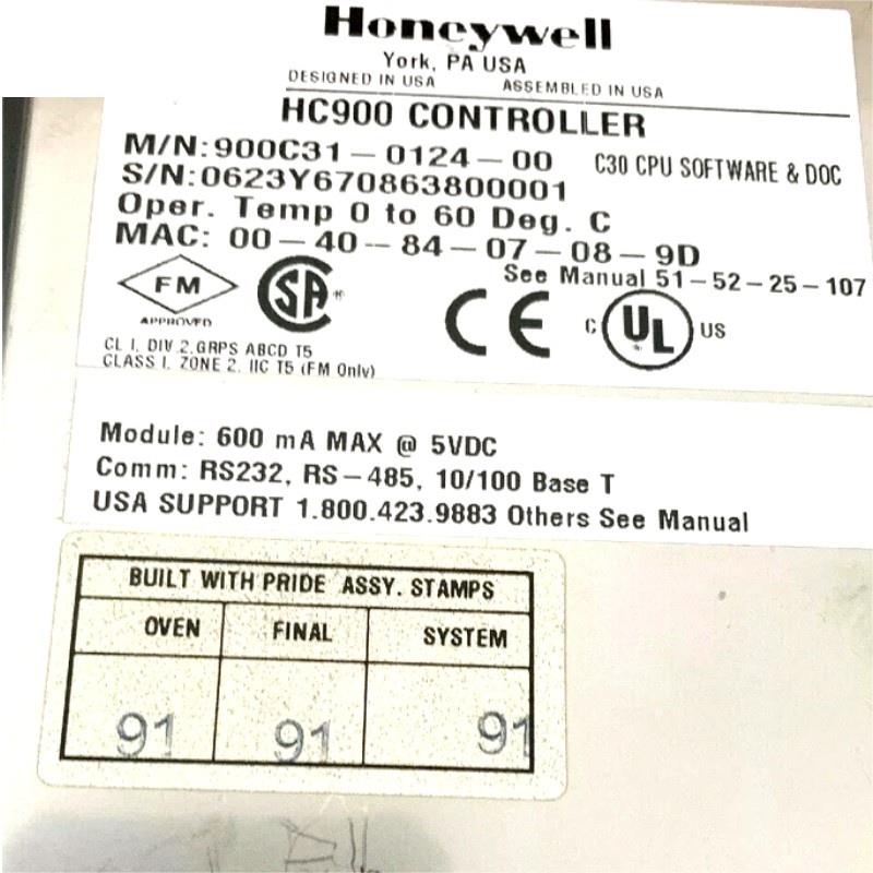 Honeywell 900C31-0124-00 Controller DCS System Module 100% New