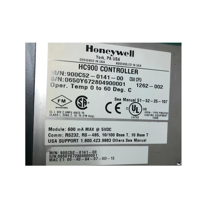 Honeywell 900C52-0141-00 HC900 C50 Controller CPU 12-Month Warranty